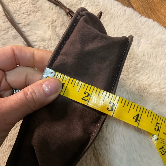 Dries Van Noten Crossbody Small Bag Leather Brown Canvas Brass Inside Hook - Picture 12 of 12